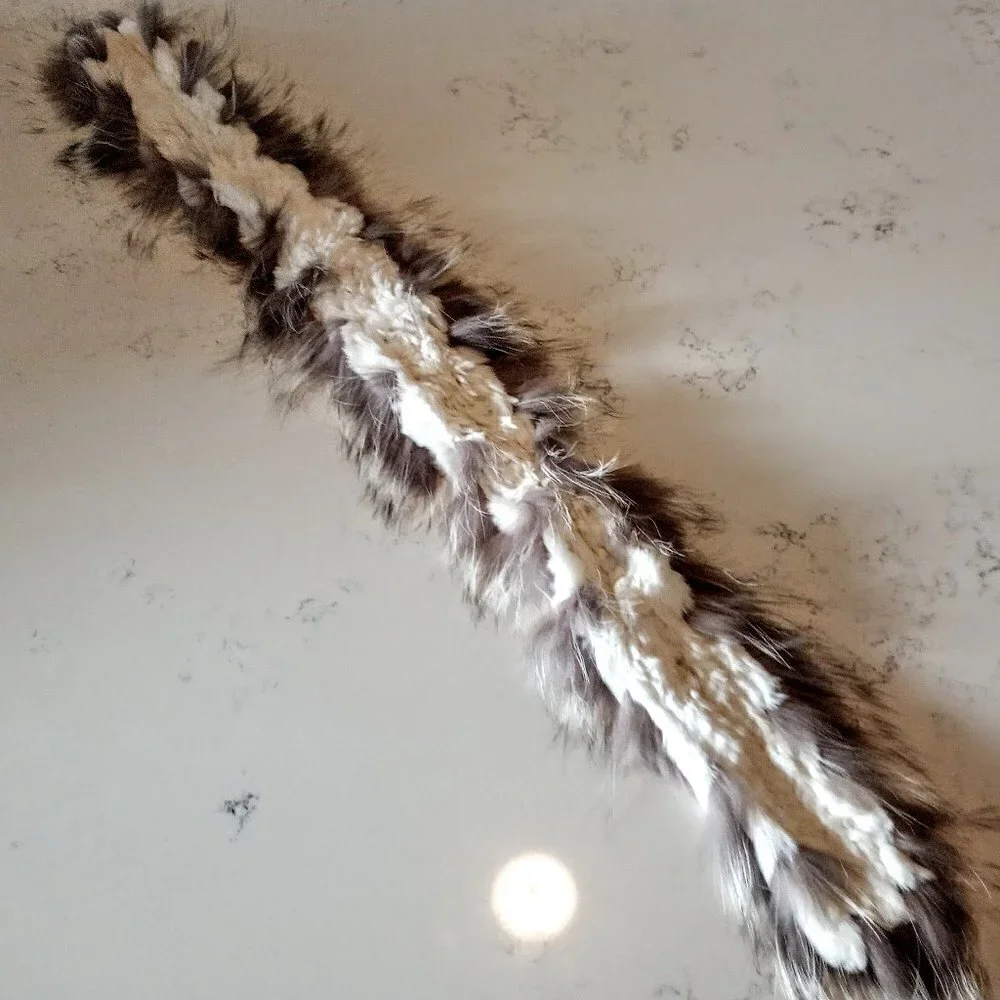 Soft Taupe White Fur Collar